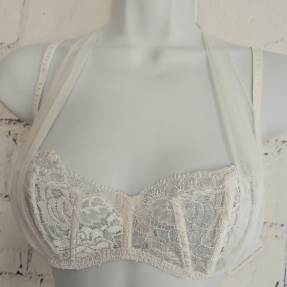 NWT La Perla White Lace Bridal Bra 34B - Picture 7 of 15